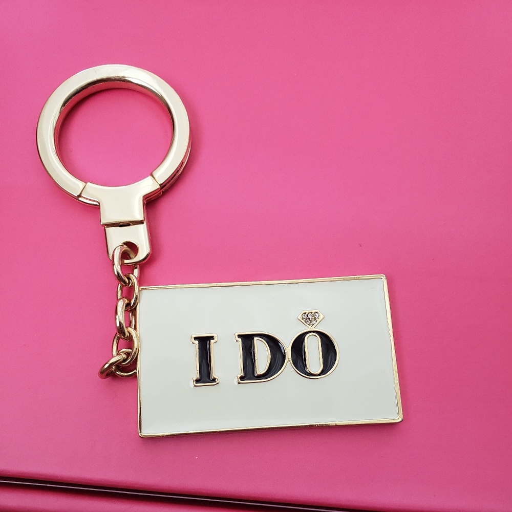 Kate Spade wedding keychain charm